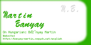 martin banyay business card